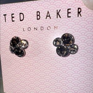 Ted Baker Black and Silver Cluster Earrings